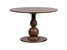 Baroc - table de repas ronde en bois finition noyer d120 800014-W