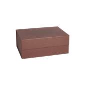 Boîte de rangement rouge en carton H15x33x25cm