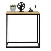 Box Furniture - Table d'entree-console Icub industriel vintage 35x70x82h cm 30mm Noir - Noir
