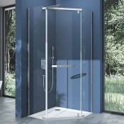 Cabine de douche pentagonale paroi de douche en verre transparent esg Nano anti-calcaire Ravenna08K 100x100x195 cm - Sogood