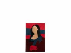 Cadre femme cuir noir-rouge-beige - l 40 x l 1,3 x h 60 cm