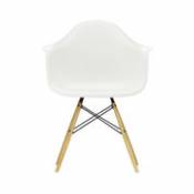 Chaise DAW - Eames Plastic Armchair / (1950) - Pieds bois clair - Vitra blanc en plastique