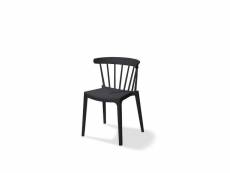 Chaise de restaurant empilable windson en polypropylène - matériel chr pro - noir - polypropylène