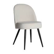 Chaise en Polyester Blanc Cassé 50x57x82 cm - Lot de 2