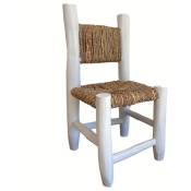 Chaise enfant bois blanc et doum Blanc 45x20x20 cm - Blanc