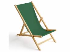 Chaise longue pliable en bois fauteuil de plage pliant en hetre classique lit de plage vert 1 [119]