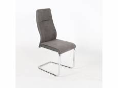 Chaise olivier design en métal et tissu coloris gris