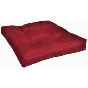 Décoshop26 - Coussin de chaise rouge bordeaux 50x50x10