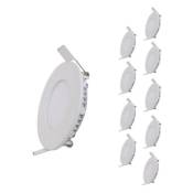 Downlight Dalle led 6W Extra Plate Ronde - Pack de 10 / Blanc - Blanc