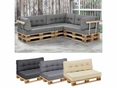 [en.casa] 1x coussin d’assise en gris clair pour intérieur et extérieur rembourré meuble pour canapé euro palette