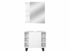 Ensemble de meubles de salle de bains 2 pièces de style moderne blanc en bois ml-design 490006532