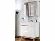 Ensemble meuble vasque + miroir - blanc - 80 cm - cintra