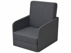 Fauteuil chaise siège lounge design club sofa salon " convertible 595 x 72 x 725 cm tissu gris foncé helloshop26 1102089par3