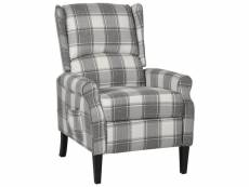 Fauteuil inclinable gris blanc tissu BP17505