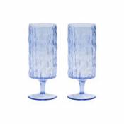 Flûte à champagne Trunk / Set de 2 - & klevering bleu en verre