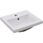 Helloshop26 - Lavabo salle de bain encastré 42 cm céramique blanc - Blanc