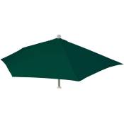 HHG - Toile de rechange pour parasol demi-rond Parla, Toile de rechange pour parasol, 300cm tissu/textile uv 50+ 3kg vert - green
