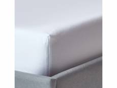 Homescapes drap-housse uni 150 x 200 cm 100 % coton égyptien biologique 400 fils blanc BL1322D