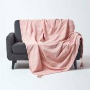 Homescapes - Jeté de lit ou de canapé - Rajput - Rose - 225 x 255 cm - Rose