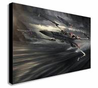 Impressions sur toile murale X Wings Star Wars, tailles variées, Bois dense, A2 24x16 inch