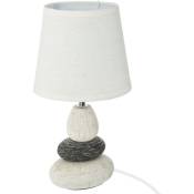 Lampe Clary céramique blanc ivoire H33cm Atmosphera