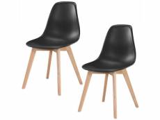 Lot de 2 chaises de table kaya avec pieds en bois de
