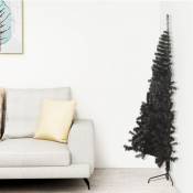 Maisonchic - Demi Sapin de Noël artificiel | Arbre de Noël avec support Noir 240 cm pvc 31407