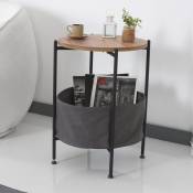 Nova - Table basse avec panier de récipient en tissu et sol rond différentes couleurs Couleur : Effet noir / noyer