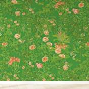 Papier peint motifs fleurs rose vert 425x260cm