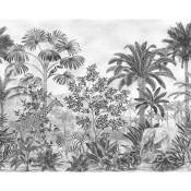 Papier peint panoramique Jungle Evolution - 350 x 280 cm de Komar noir et blanc