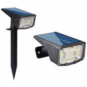Projecteur solaire d'exterieur a inserer 2PCS 50LED 3 modes d'eclairage impermeable et tres lumineux, lampe de pelouse, luminaire d'exterieur, ideal