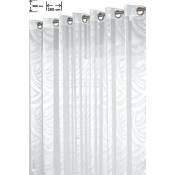 Rideaudiscount - Voilage Grande Largeur 280 x 280 cm à Oeillets Brillant Contemporain Blanc - Blanc