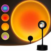 Sunset Lamp, Projecteur de Coucher de Soleil à led - 15 Couleurs, Rotation 360°, Ambiance Décorative pour Chambre