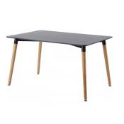 Table à manger rectangulaire scandinave noire 140cm - Brevik - DESIGNETSAMAISON
