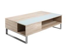 Table basse blanche plateau relevable bois