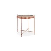 Table basse design ronde 42,7x45 cm en verre et métal