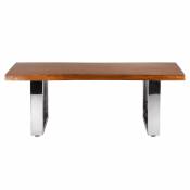 Table basse naturel/argent, 110x60 cm, bois