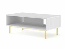 Table basse ravenna b 90x60 cm blanc mat avec cadre