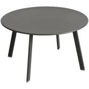Table d appoint de jardin ronde Saona graphite 70x40cm