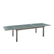 Table de jardin en aluminium extensible gris 8/12 pers.