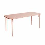 Table rectangulaire Week-End / 180 x 85 cm - Aluminium - Petite Friture rose en métal
