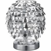 Trio - Lampe de table design feuilles chromées cordon interrupteur E14 lampadaire sur pied éclairage 505500106