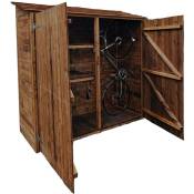 Varpa - Abris en bois adossée de 1,58 m² - Un rangement fonctionnel pour votre espace extérieur - Marron