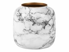 Vase effet marbre marble sphere 19.5 x 19.5 cm blanc