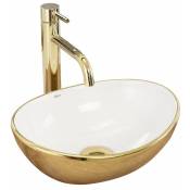 Vasque à poser REA sofia mini gold / white shiny -