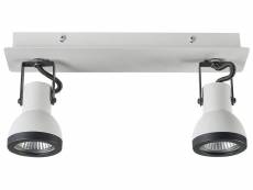 2 lampes de plafond cadre rectangulaire blanc et noir baro 326549