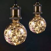 Ampoule de fée globe à LED G95 pour éclairage nocturne ambiant, base standard E27 Edison avec guirlandes décoratives étoilées pour chambre à coucher,