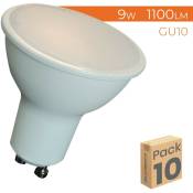 Ampoule LED GU10 9W 1100LM Blanc chaud 3000K - Pack 10 pcs. - Blanc chaud 3000K