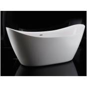 Baignoire îlot siena en acrylique sanitaire blanc mat ou blanc brillant - 173 x 73 x 75 cm - robinetterie et accessoires en option Sans robinet