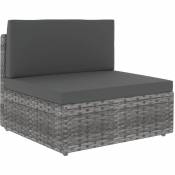 Canape central sectionnel Resine tressee Gris